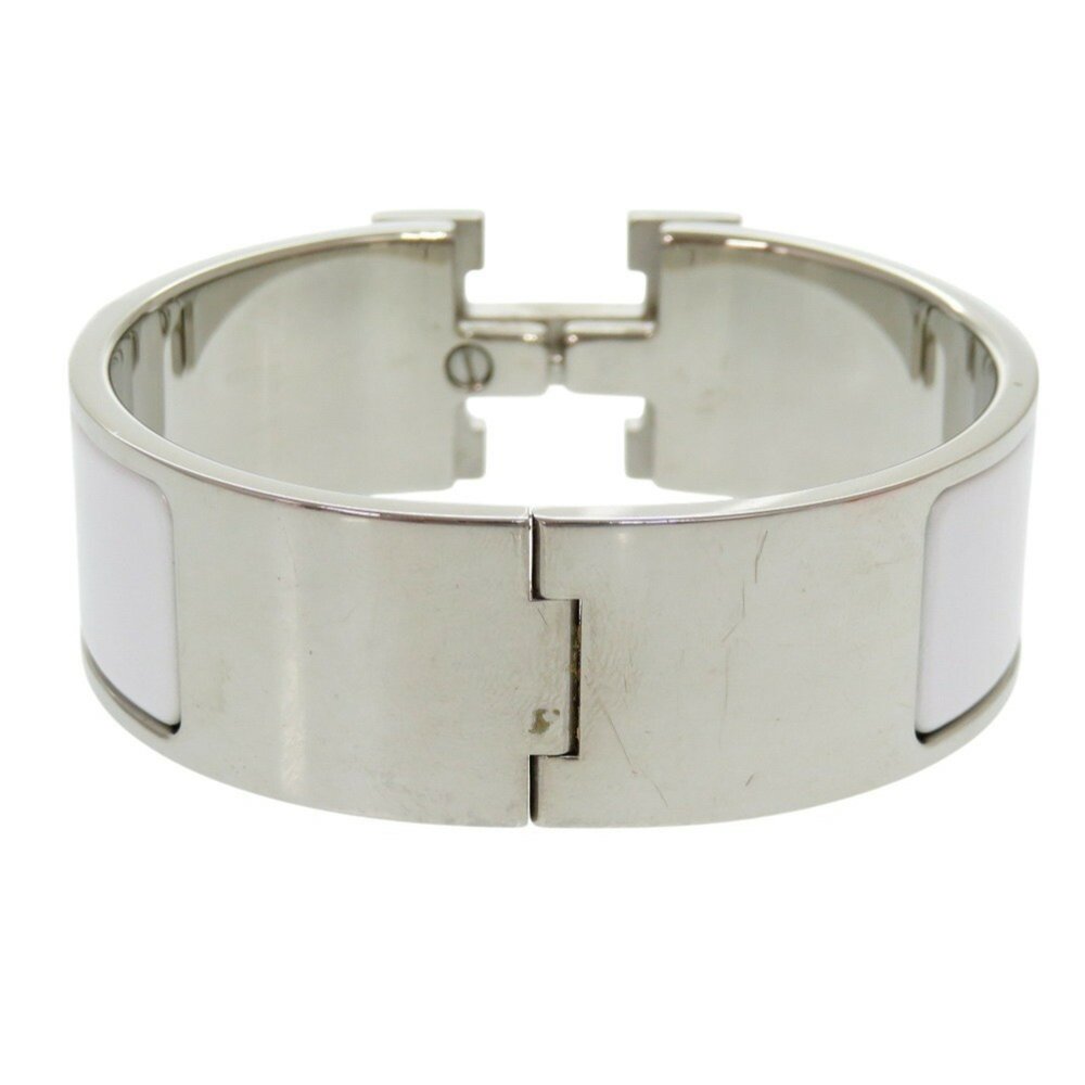 Hermes H Motif Click Clack Gm Bracelet Metal Whit… - image 3